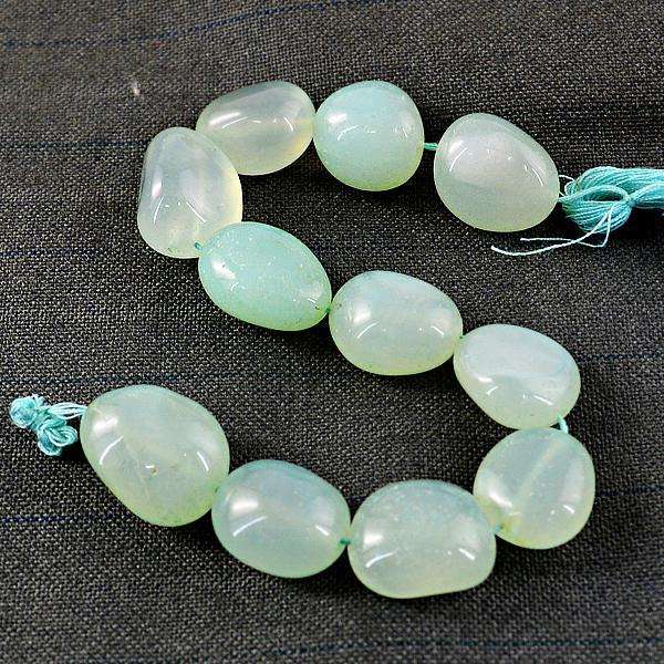 gemsmore:Amazing Natural Chalcedony Drilled Beads Strand