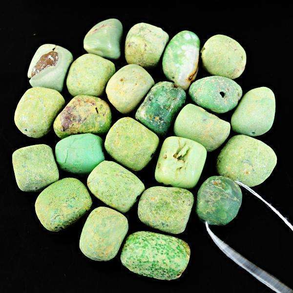 gemsmore:Amazing Natural Chrysoprase Drilled Beads Lot
