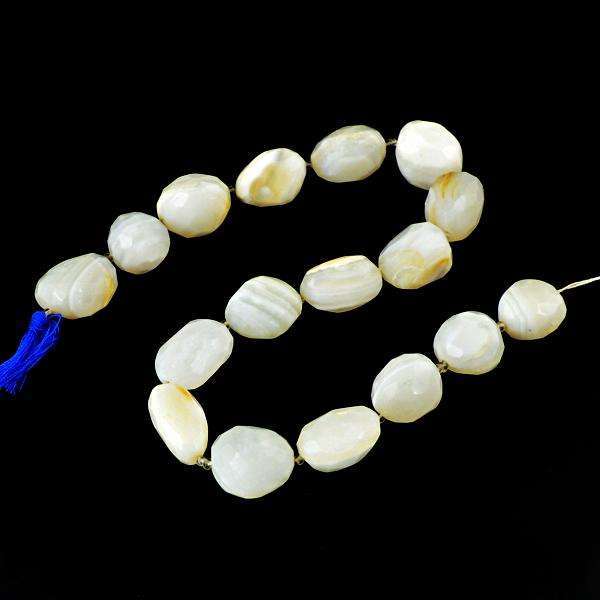gemsmore:Amazing Natural Faceted Agate Drilled Beads Strand