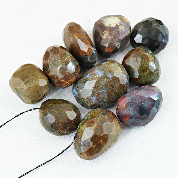 gemsmore:Amazing Natural Faceted Bloodstone Drilled Beads Lot