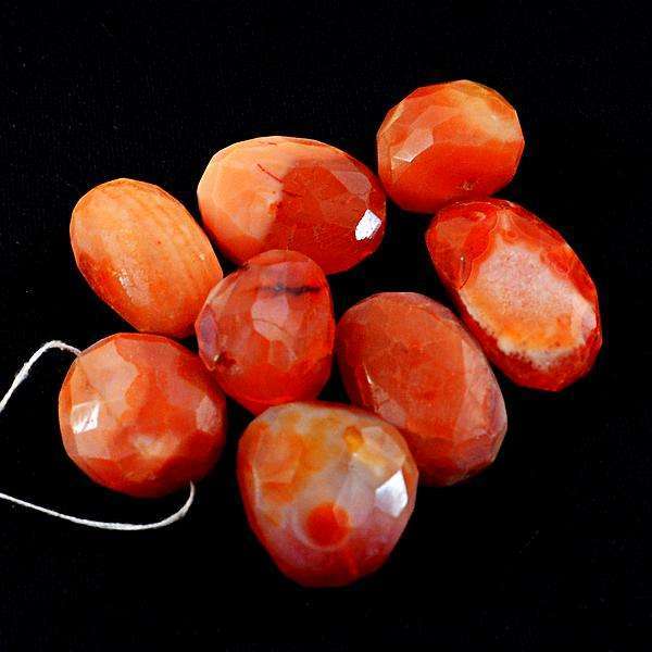 gemsmore:Amazing Natural Faceted Carnelian Drilled Beads Lot