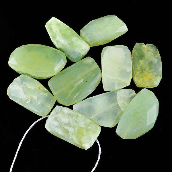 gemsmore:Amazing Natural Faceted Green Aventurine Drilled Beads Lot