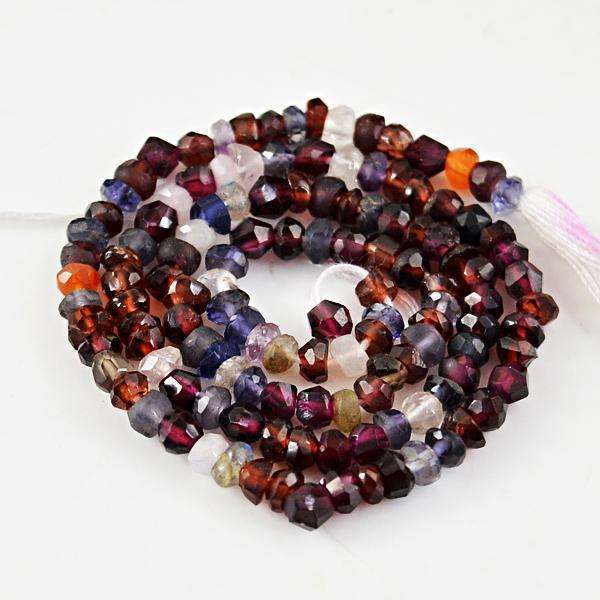 gemsmore:Amazing Natural Faceted Mix Gem Round Shape Drilled Beads Strand