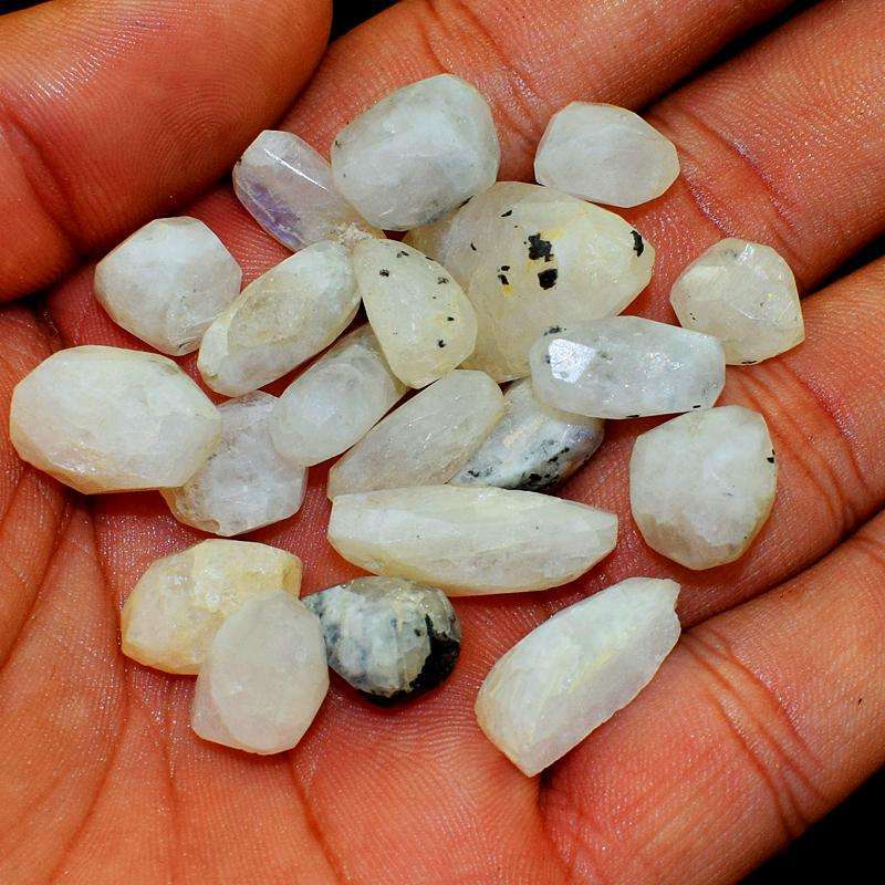 gemsmore:Amazing Natural Faceted Moonstone Drilled Beads Lot