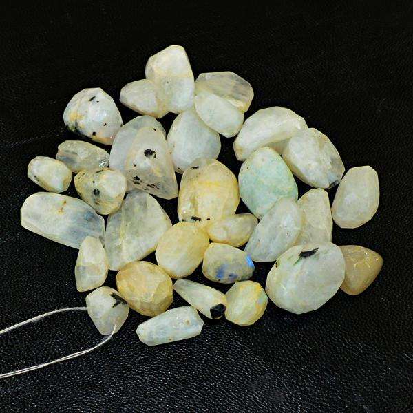 gemsmore:Amazing Natural Faceted Moonstone Drilled Beads Lot