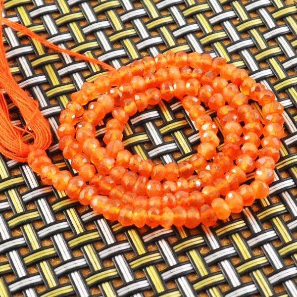 gemsmore:Amazing Natural Faceted Orange Carnelian Drilled Beads Strand