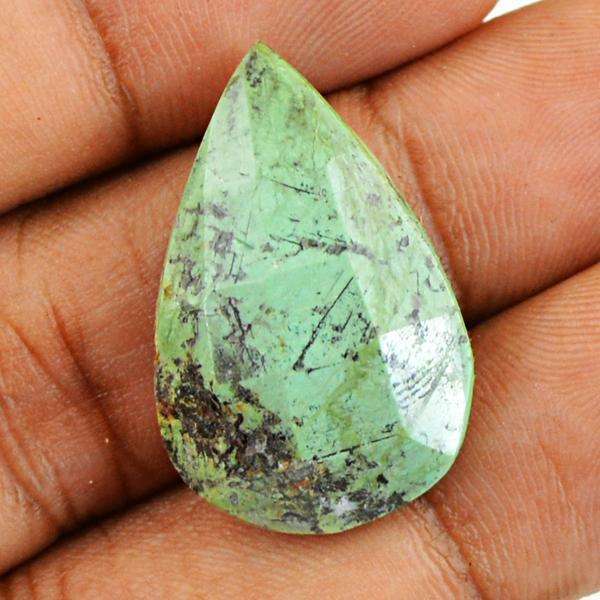 gemsmore:Amazing Natural Faceted Pear Shape Azurite Untreated Loose Gemstone