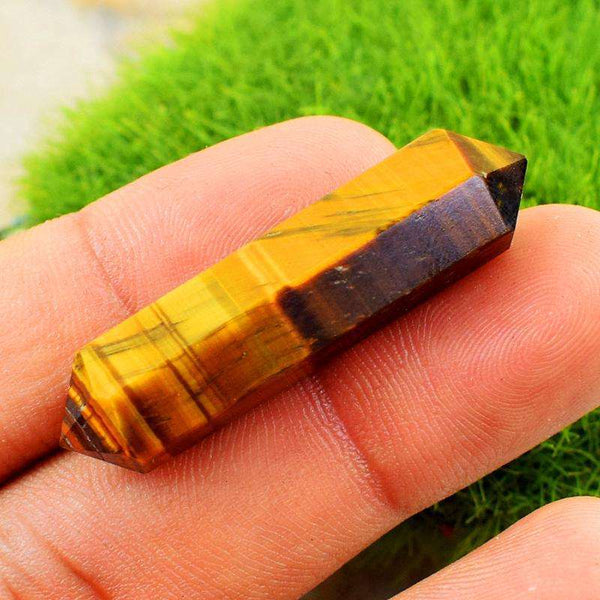 gemsmore:Amazing Natural Golden Tiger Eye Crystal Healing Point