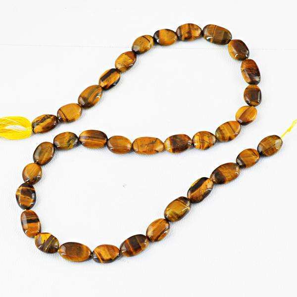 gemsmore:Amazing Natural Golden Tiger Eye Drilled Beads Strand