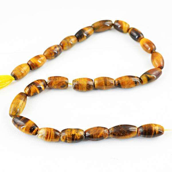 gemsmore:Amazing Natural Golden Tiger Eye Drilled Beads Strand