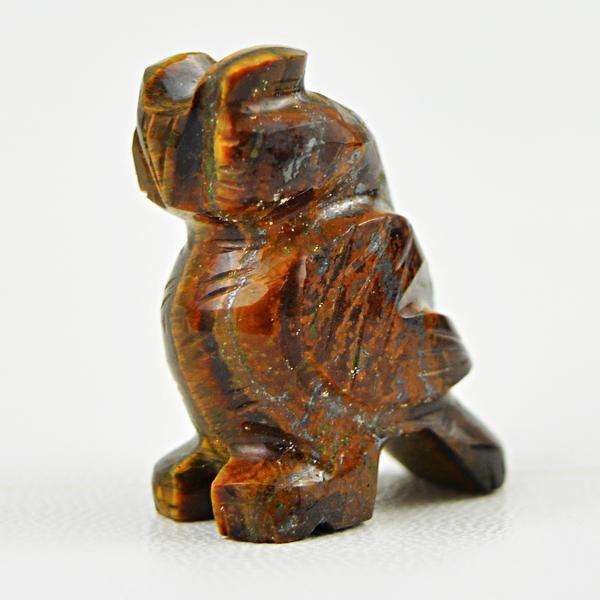 gemsmore:Amazing Natural Golden Tiger Eye Hand Carved Owl