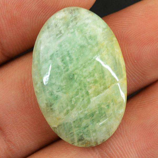 gemsmore:Amazing Natural Green Amazonite Oval Shape Loose Gemstone