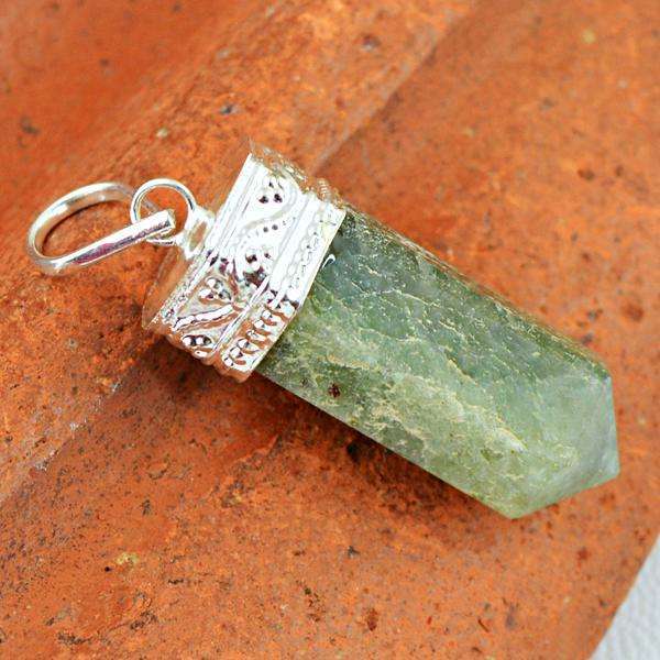 gemsmore:Amazing Natural Green Aventurine Healing Point Pendant