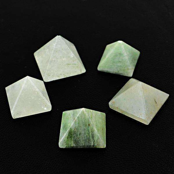 gemsmore:Amazing Natural Green Aventurine Healing Point Pyramid Lot