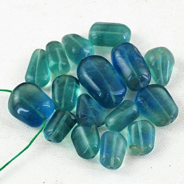 gemsmore:Amazing Natural Green Fluorite Beads Lot - Drilled