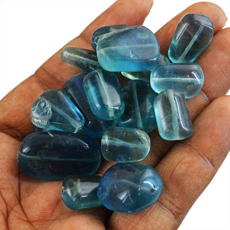 gemsmore:Amazing Natural Green Fluorite Beads Lot - Drilled