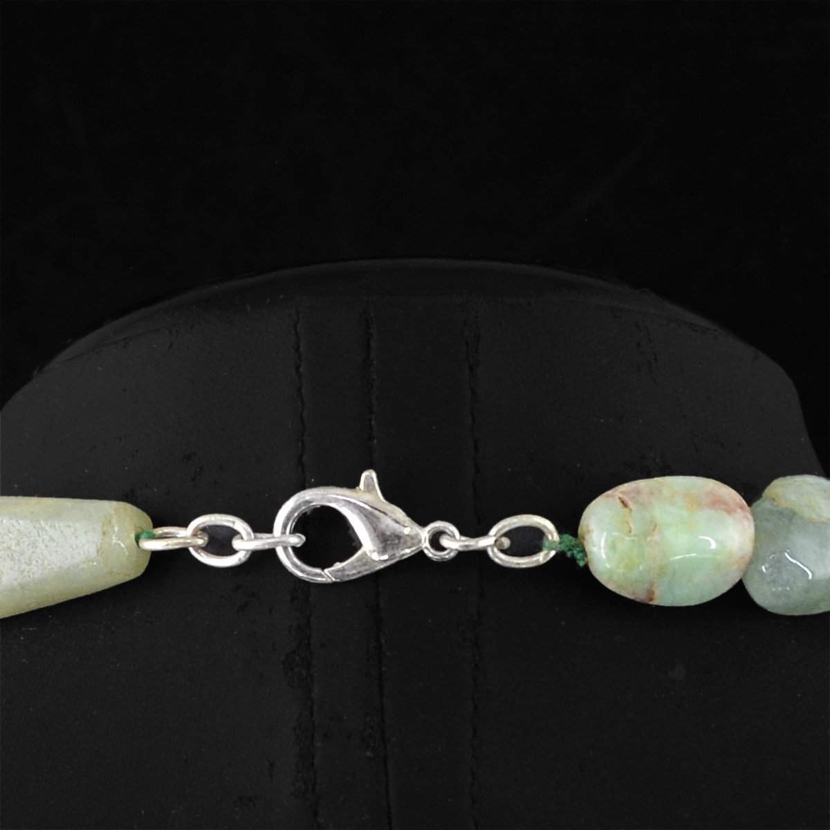 gemsmore:Amazing Natural Green Fluorite Necklace Unheated Beads