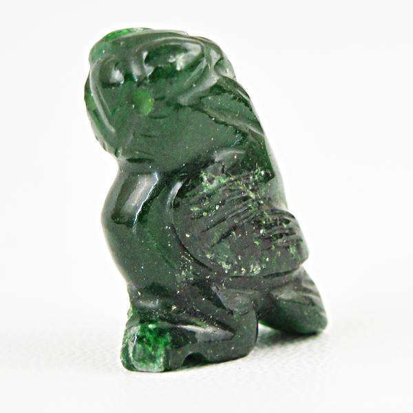 gemsmore:Amazing Natural Green Jade Hand Carved Owl