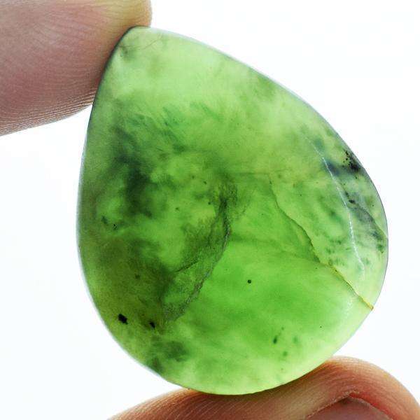 gemsmore:Amazing Natural Green Jade Pear Shape Untreated Loose Gemstone