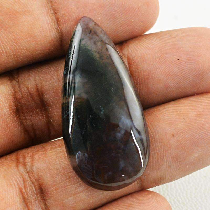 gemsmore:Amazing Natural Green Moss Agate Gemstone Pear Shape