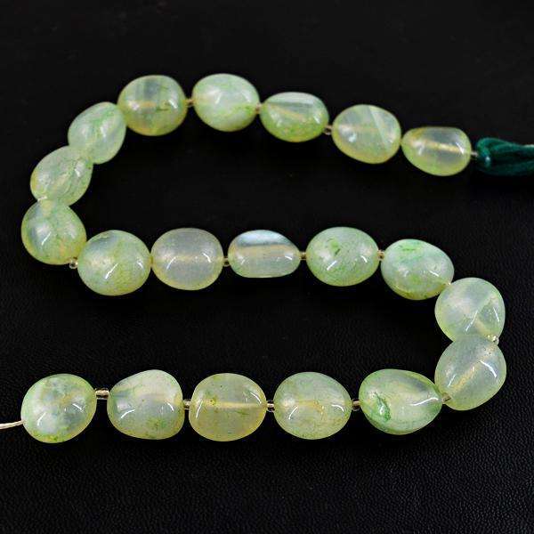 gemsmore:Amazing Natural Green Onyx Drilled Beads Strand