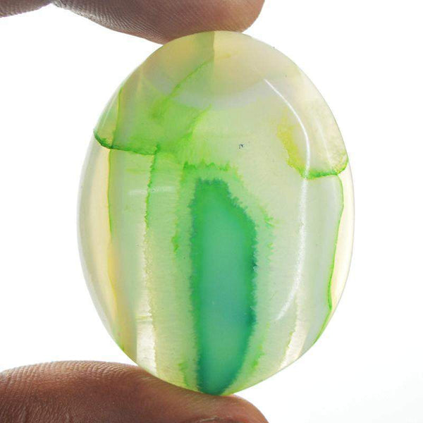gemsmore:Amazing Natural Green Onyx Oval Shape Gemstone