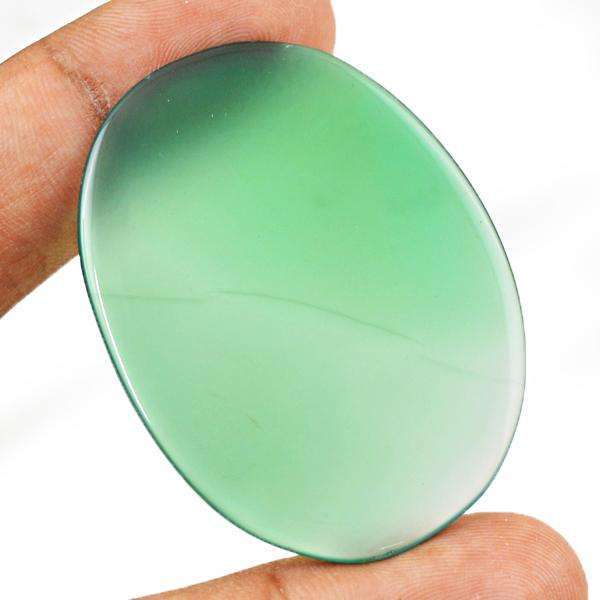 gemsmore:Amazing Natural Green Onyx Oval Shape Untreated Loose Gemstone