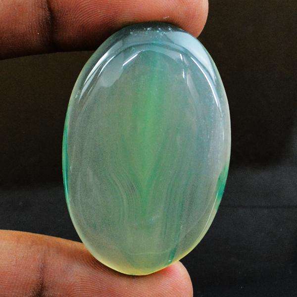 gemsmore:Amazing Natural Green Onyx Oval Shape Untreated Loose Gemstone