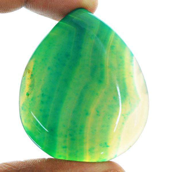 gemsmore:Amazing Natural Green Onyx Pear Shape Untreated Loose Gemstone
