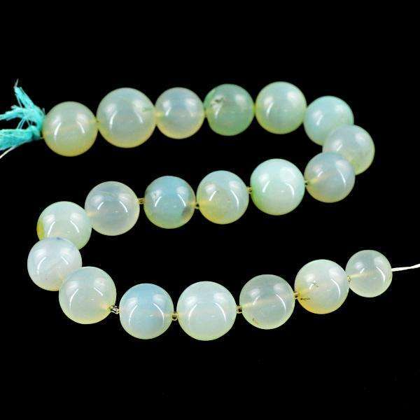 gemsmore:Amazing Natural Green Onyx Round Shape Drilled Beads Strand