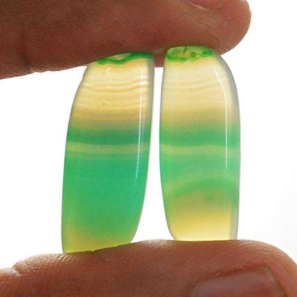 gemsmore:Amazing Natural Green Onyx Untreated Loose Gems Pair