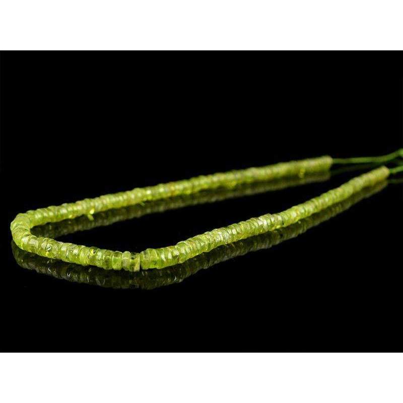 gemsmore:Amazing Natural Green Peridot Drilled Beads Strand - Round Shape