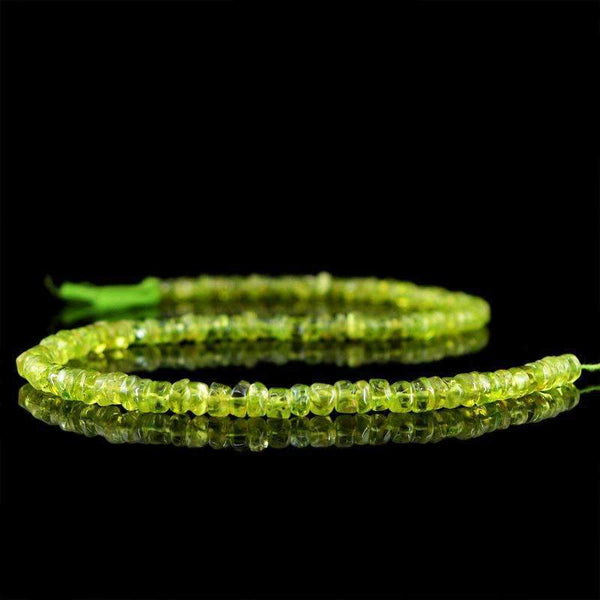 gemsmore:Amazing Natural Green Peridot Drilled Beads Strand