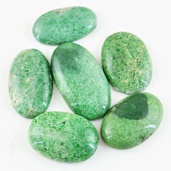 gemsmore:Amazing Natural Green Verdite Oval Shape Loose Gemstone Lot