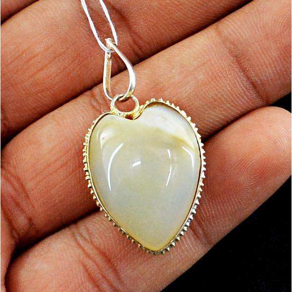 gemsmore:Amazing Natural Heart Shape Agate Pendant