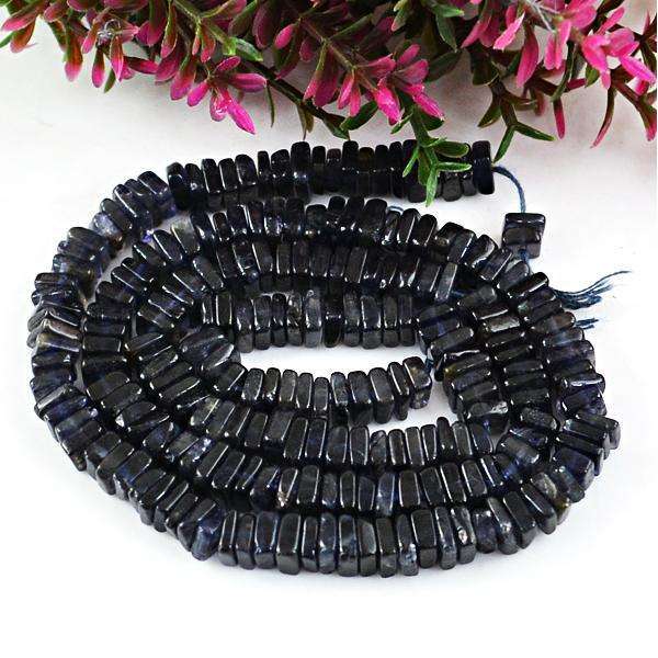 gemsmore:Amazing Natural Iolite Untreated Drilled Beads Strand