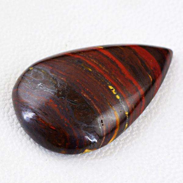 gemsmore:Amazing Natural Iron Tiger Eye  Pear Shape Loose Gemstone