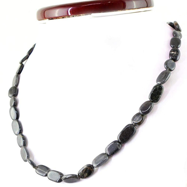 gemsmore:Amazing Natural Jasper Necklace Oval Shape Beads