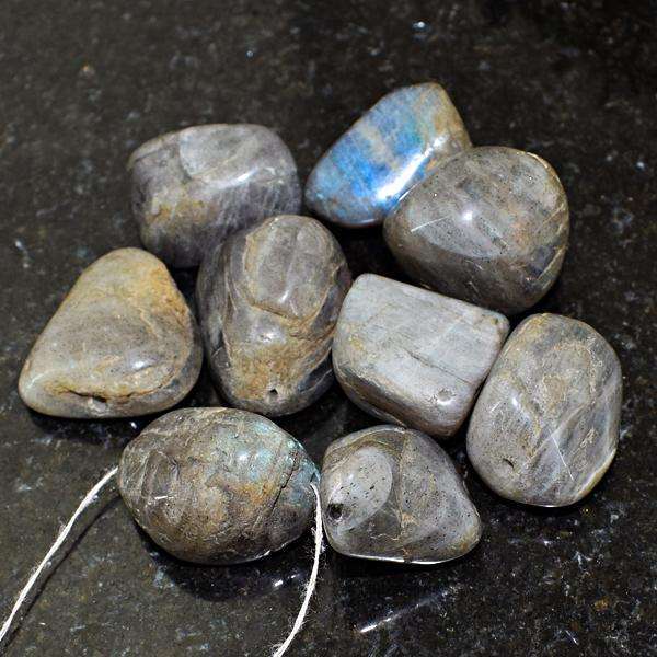 gemsmore:Amazing Natural Labradorite Drilled Beads Lot