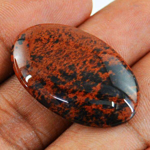 gemsmore:Amazing Natural Mahagony Jasper Oval Shape Loose Gemstone