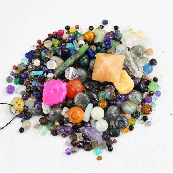 gemsmore:Amazing Natural Mix Gem Drilled Beads Lot