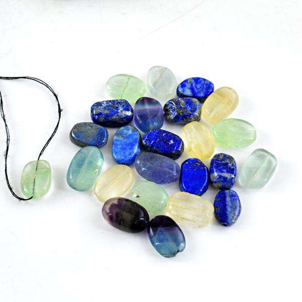 gemsmore:Amazing Natural Mix Gem Oval Shape Drilled Beads Lot