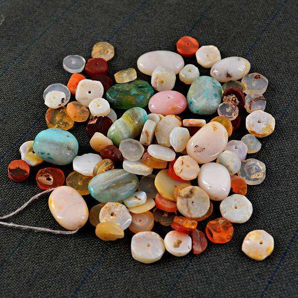 gemsmore:Amazing Natural Mix Gem Untreated Drilled Beads Lot