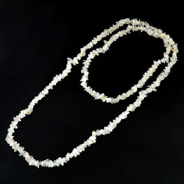 gemsmore:Amazing Natural Moonstone Drilled Beads Mala