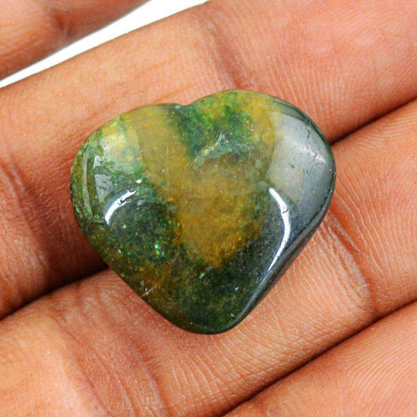 gemsmore:Amazing Natural Moss Agate Gemstone Heart Shape Untreated