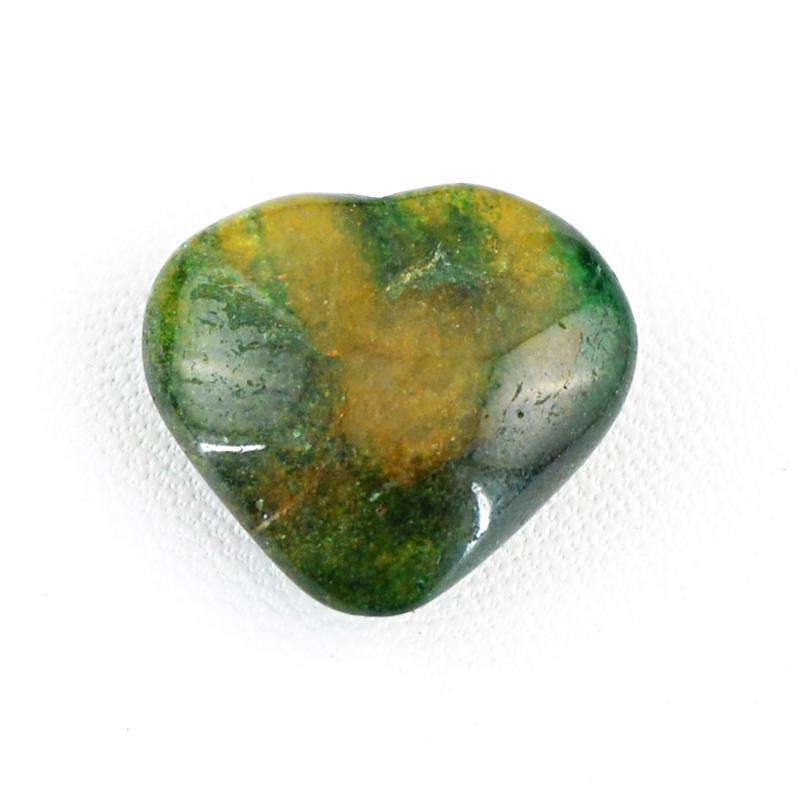 gemsmore:Amazing Natural Moss Agate Gemstone Heart Shape Untreated