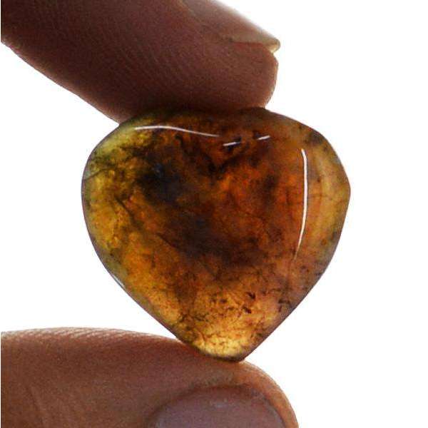 gemsmore:Amazing Natural Moss Agate Heart Shape Untreated Loose Gemstone