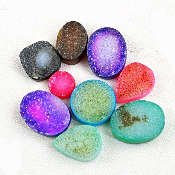 gemsmore:Amazing Natural Multicolor Druzy Untreated Loose Gemstone Lot