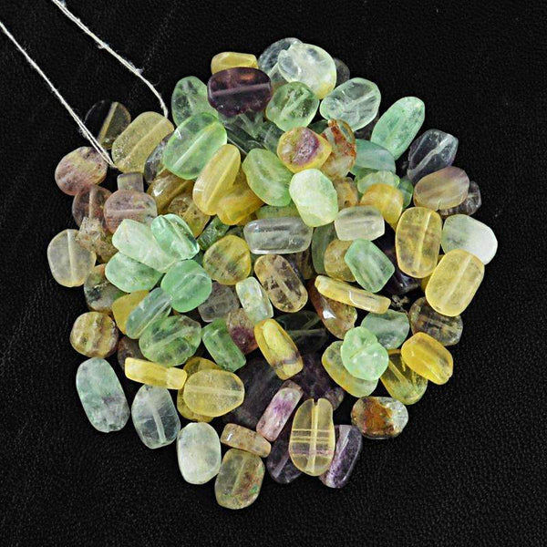 gemsmore:Amazing Natural Multicolor Fluorite Beads Lot - Drilled