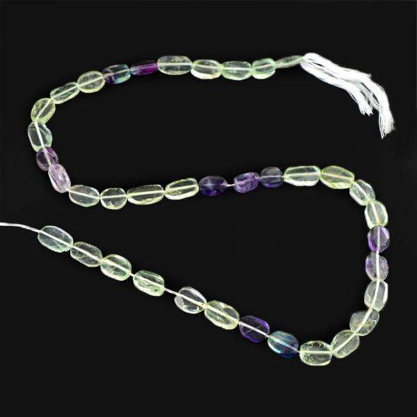 gemsmore:Amazing Natural Multicolor Fluorite Drilled Beads Strand